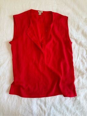 J. Crew Red Sleeveless V-Neck Camisole